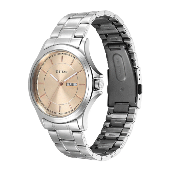 Titan IBD Urbane Ph2 Beige Dial Metal Strap Watch for Men - Image 2