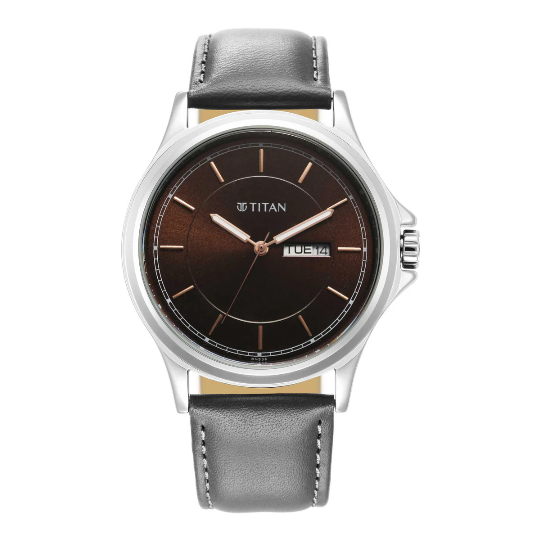 Titan IBD Urbane Ph2 Brown Dial Leather Strap Analog Watch for Men