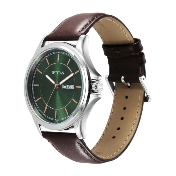 Titan IBD Urbane Ph2 Green Dial Leather Strap Analog Watch for Men - Image 2