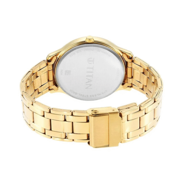 Titan Karishma Black Dial Brass Strap Watch for Men - Image 4