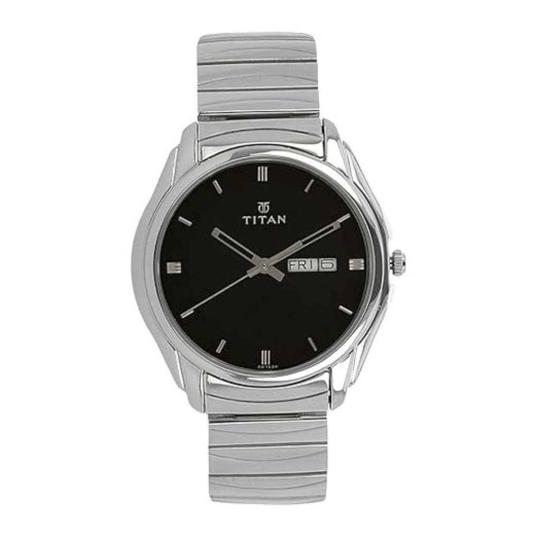 Titan Karishma Black Dial Stainless Steel Strap Watch for Men