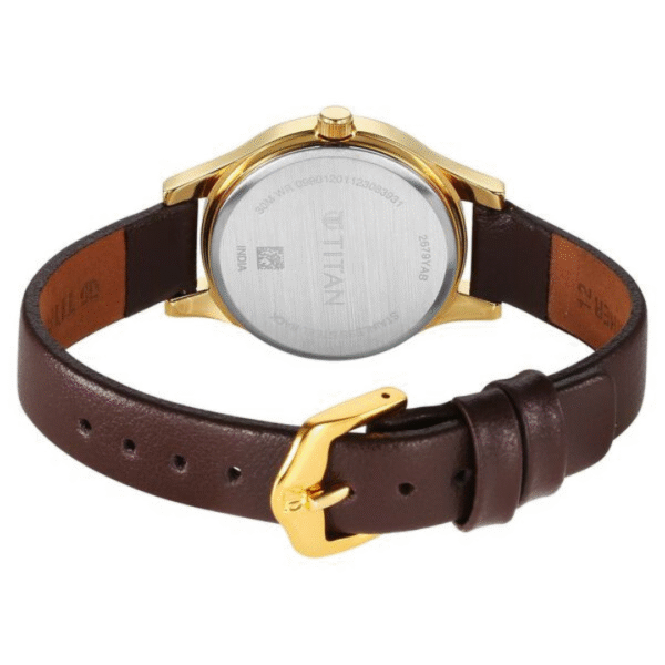 Titan Karishma Fashion Phase 2 Ladies Brown Leather Strap Watch - Image 4