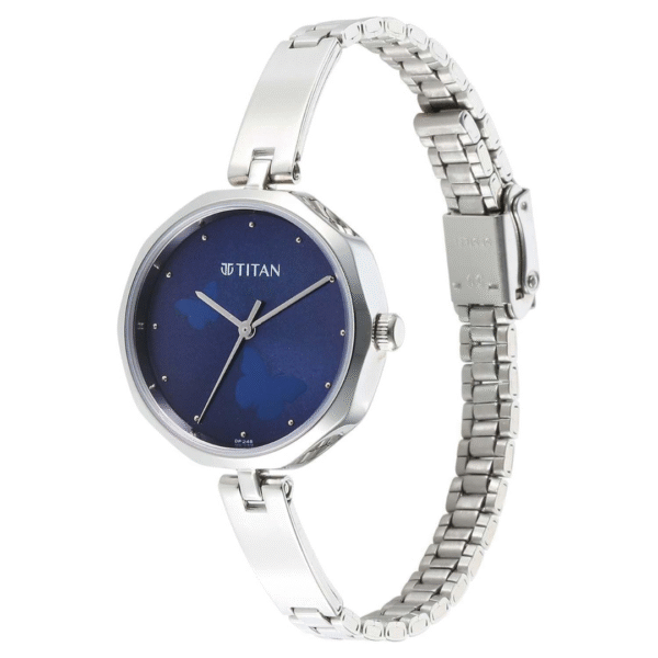 Titan Karishma Quartz Analog Blue Dial Stainless Steel Strap Watch for Women - Image 2