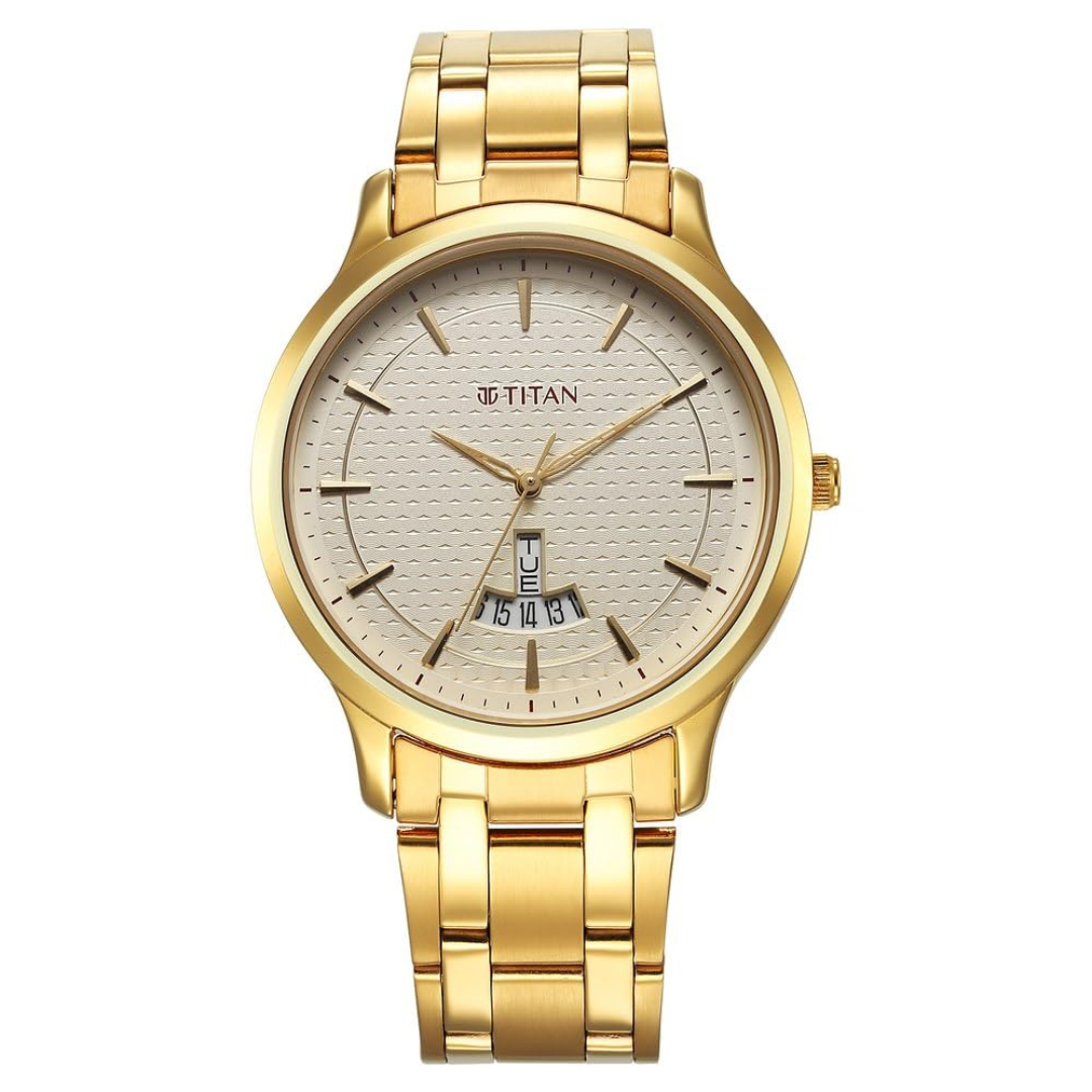 Titan Karishma Radiance Champagne Dial Analog Watch for Men