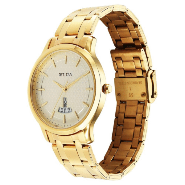 Titan Karishma Radiance Champagne Dial Analog Watch for Men - Image 2