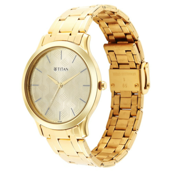 Titan Karishma Radiance Champagne Dial Analog Watch for Men - Image 2