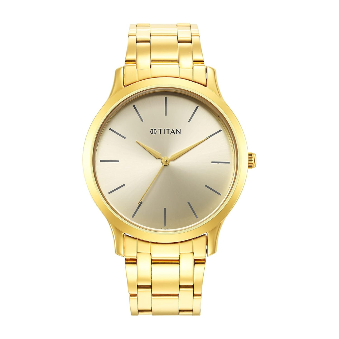 Titan Karishma Radiance Champagne Dial Analog Watch for Men
