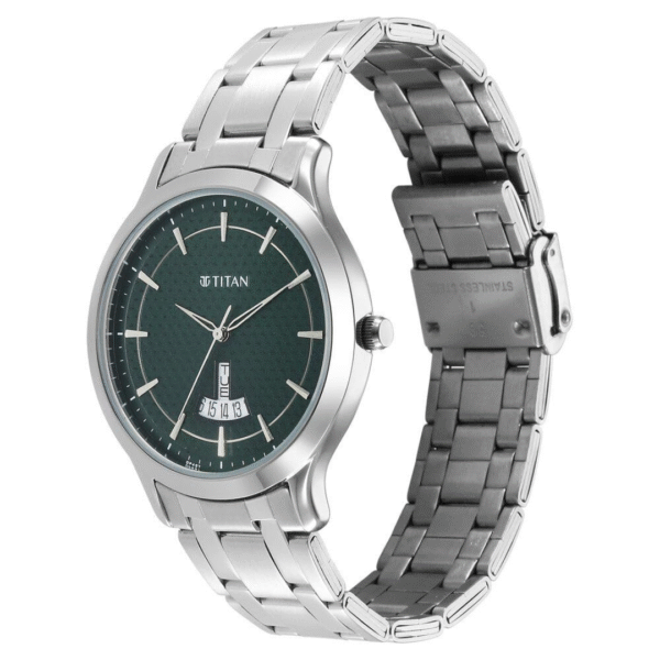 Titan Karishma Radiance Green Dial Stainless Steel Watch for Men - Image 2