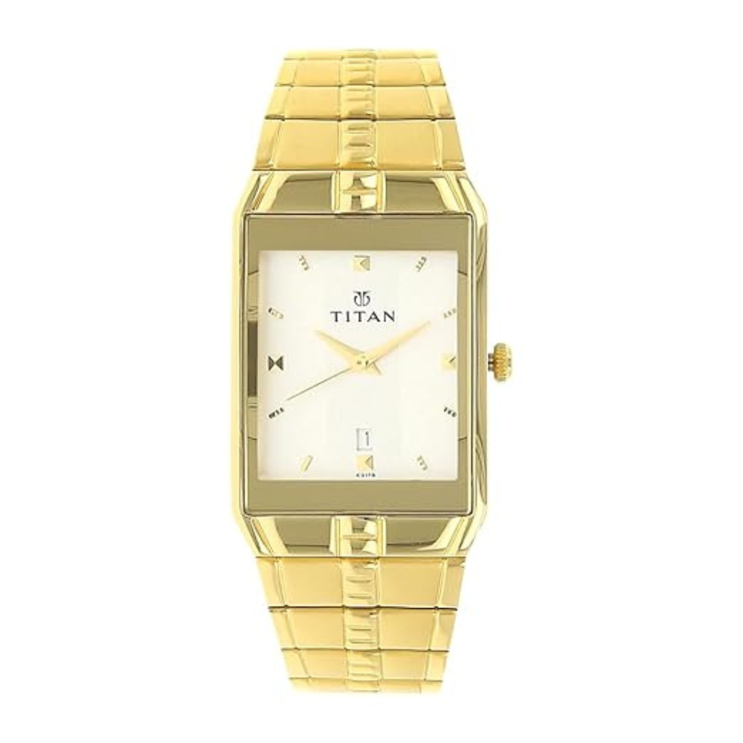 Titan Karishma Silver Dial Metal Strap Analog Watch for Men