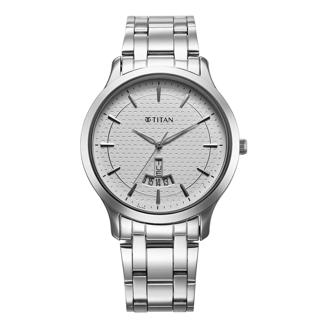 Titan Karishma Silver White Dial Analog Watch for Men