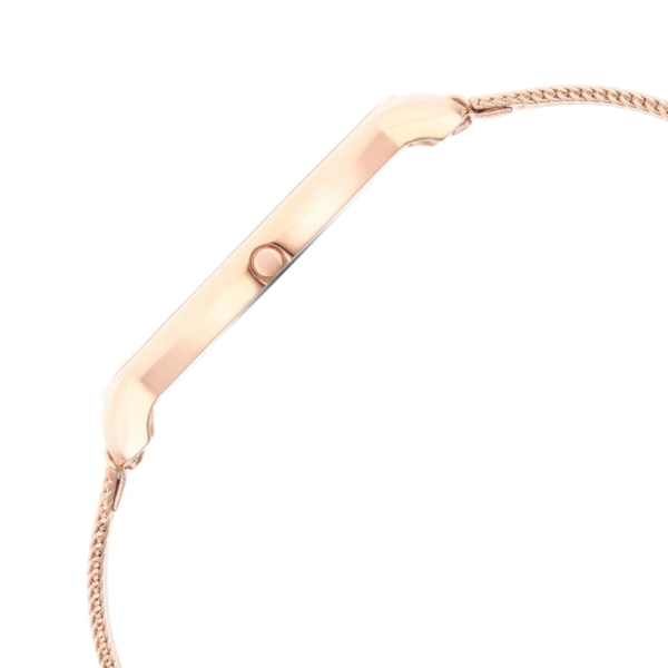 Titan Ladies Edge White Dial Rose Gold Stainless Steel Strap Watch - Image 3