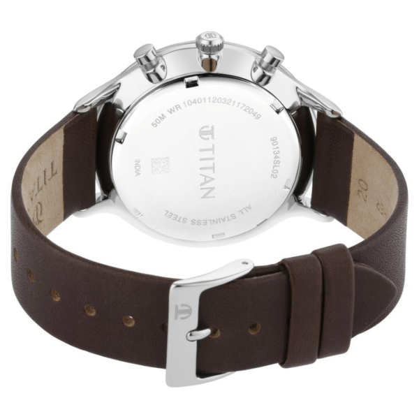 Titan Light Leathers Brown Dial Multifunction Watch for Men - Image 4
