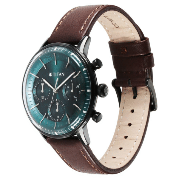 Titan Light Leathers Quartz Multifunction Black Dial Watch for Men - Image 2