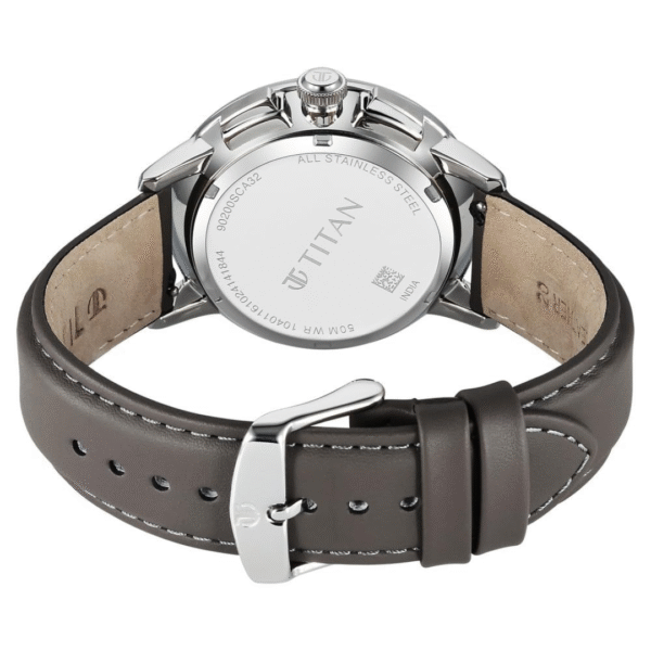 Titan Light Leathers VII Anthracite Dial Anthracite Leather Strap Watch for Men - Image 4