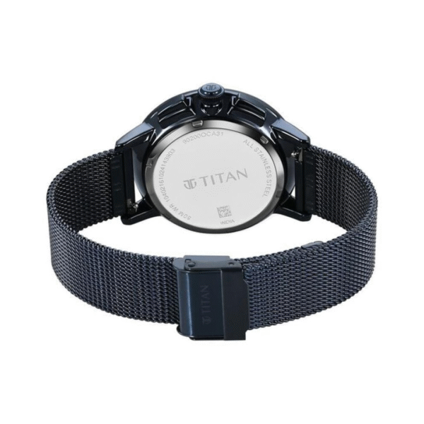 Titan Light Leathers VII Blue Dial Stainless Steel Strap Watch for Men - Image 4