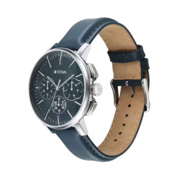 Titan Light Leathers VII Green Dial Green Leather Strap Watch for Men - Image 2
