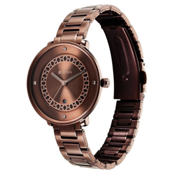 Titan Marhaba Brown Dial Stainless Steel Analog Watch for Women - Image 2