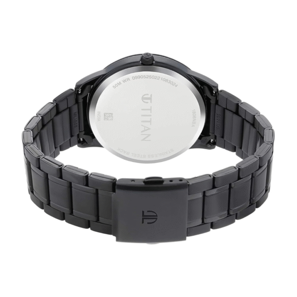 Titan Minimals Black Dial Metal Strap Watch for Men - Image 4