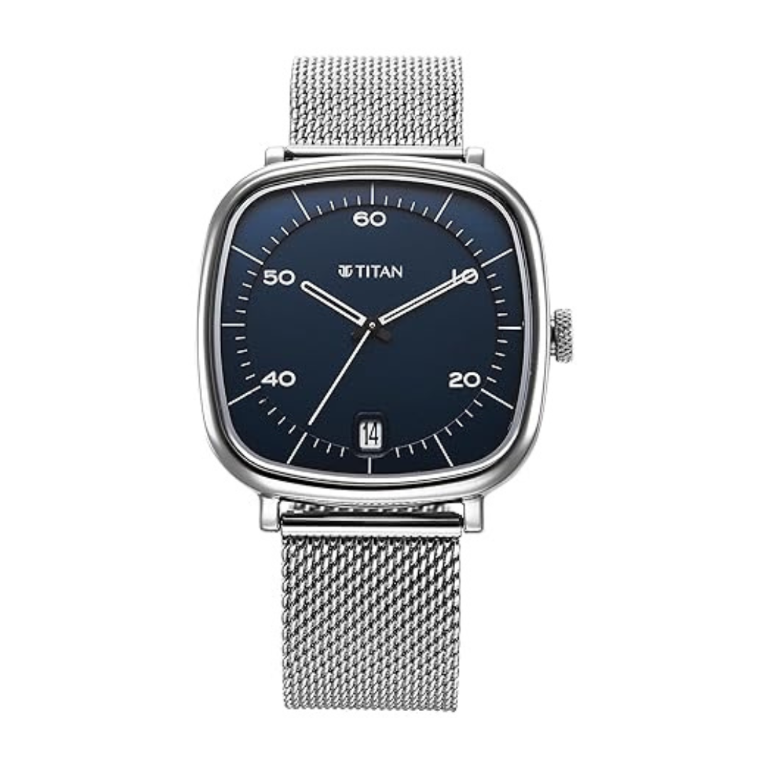 Titan Neo Curve 2.0 Blue Dial Stainless Steel Watch for Men