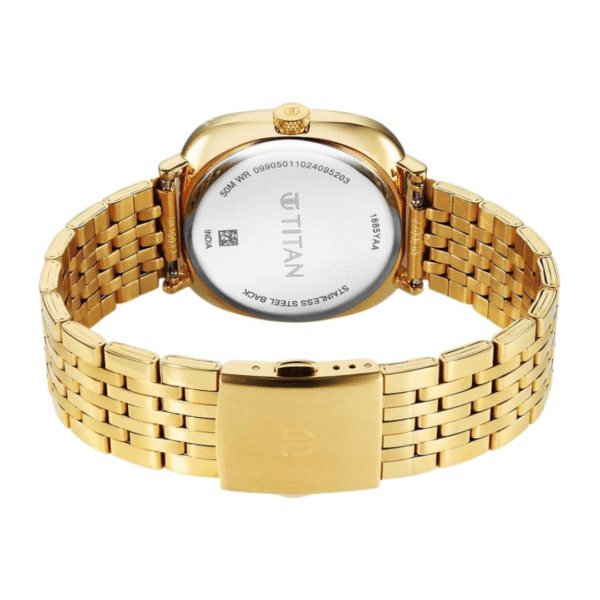 Titan Neo Curve 2.0 Green Dial Gold Stainless Steel Watch for Men - Image 4