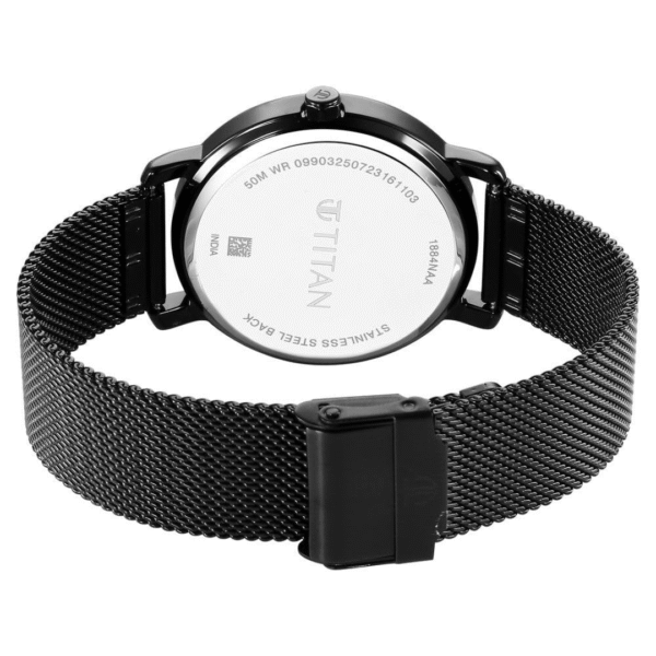 Titan Neo Economy Anthracite Dial Black Leather Strap Watch for Men - Image 4