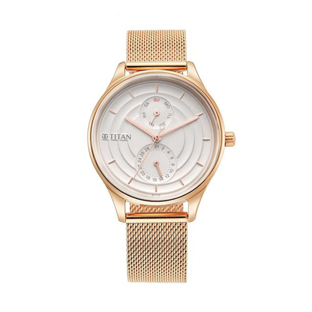 Titan Neo Workdays Silver Dial Stainless Steel Strap Watch