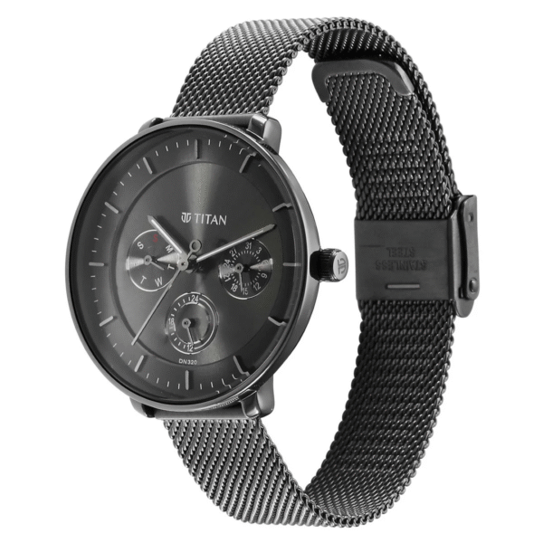 Titan Noir Anthracite Dial Metal Strap Watch - Image 2