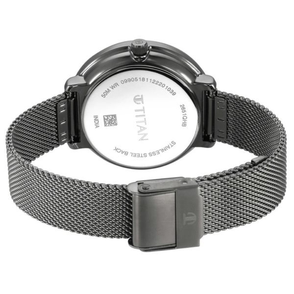 Titan Noir Anthracite Dial Metal Strap Watch - Image 4