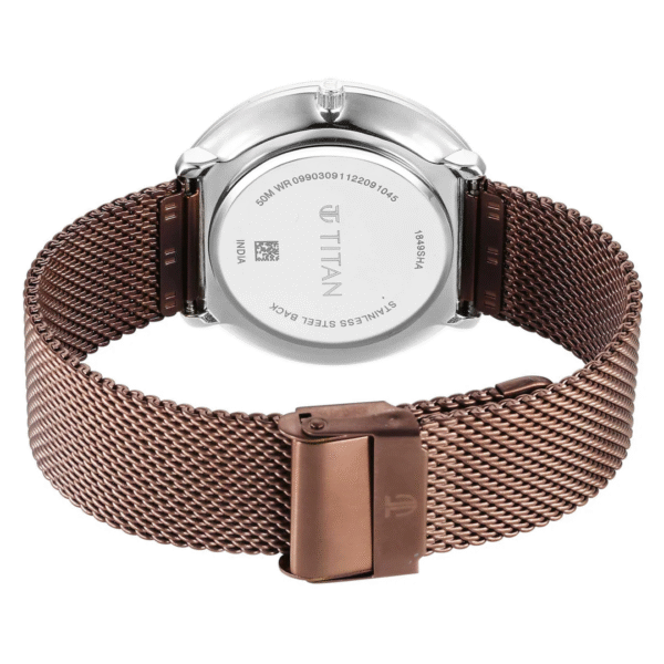 Titan Noir Brown Dial Metal Strap Analog Watch for Men - Image 4