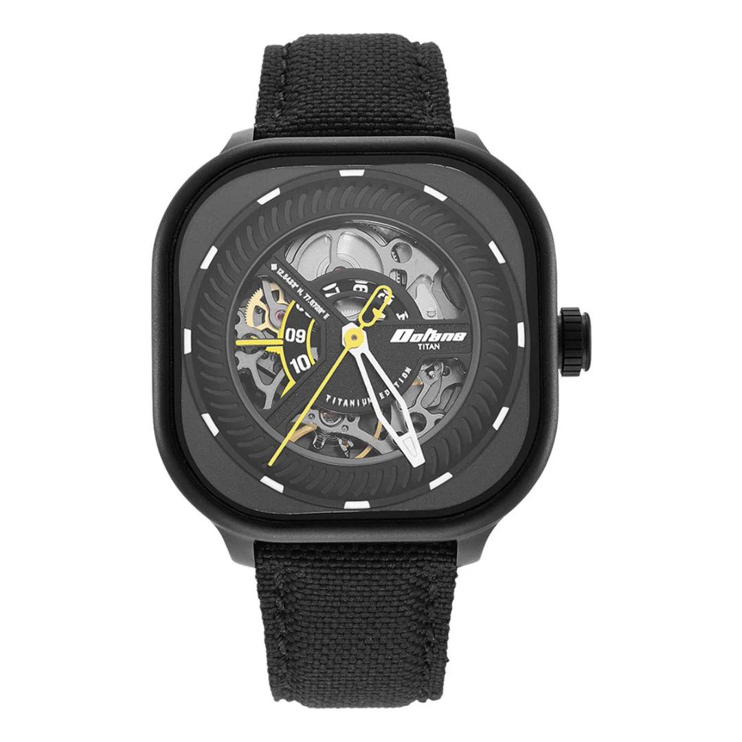Titan Octane Aerobatics Black Dial Fabric Strap Automatic Watch for Men