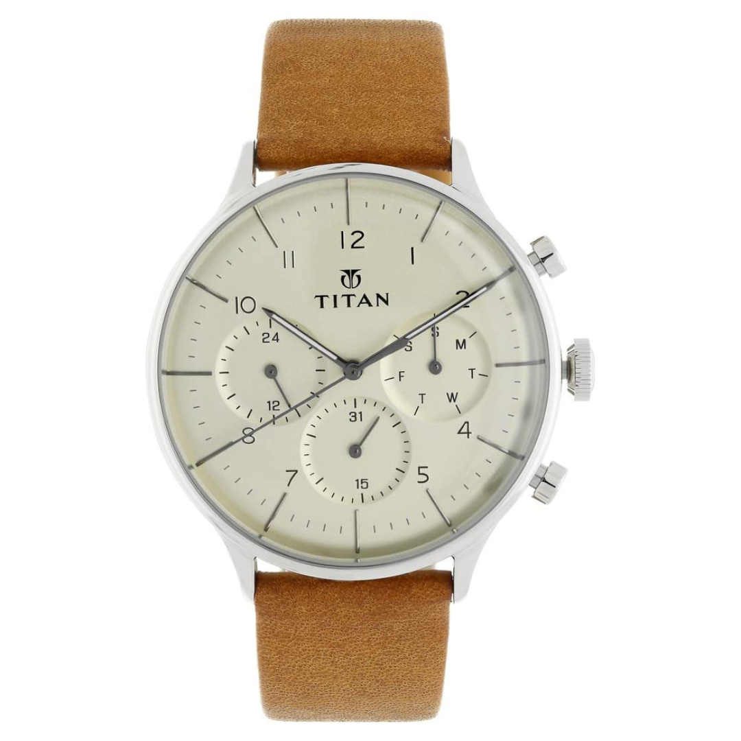 Titan On Trend Antique Silver Dial Multifunction Watch for Men