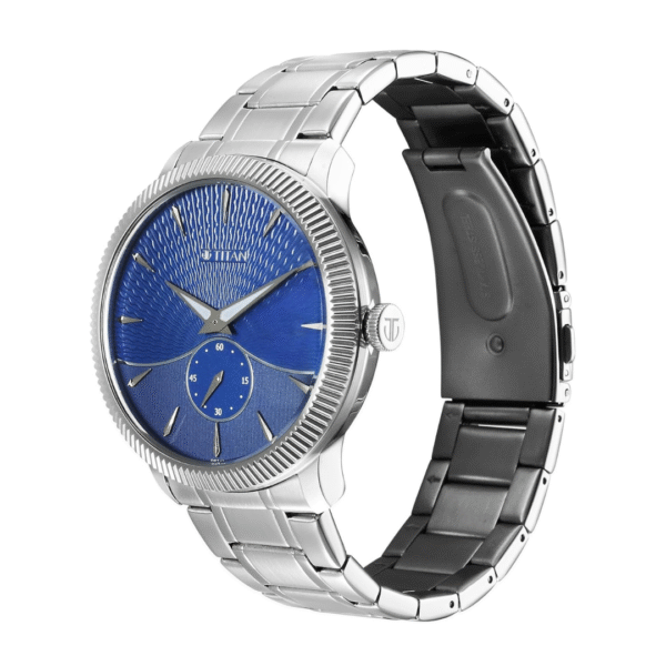 Titan Opulent V Blue Dial Stainless Steel Analog Watch for Men - Image 2