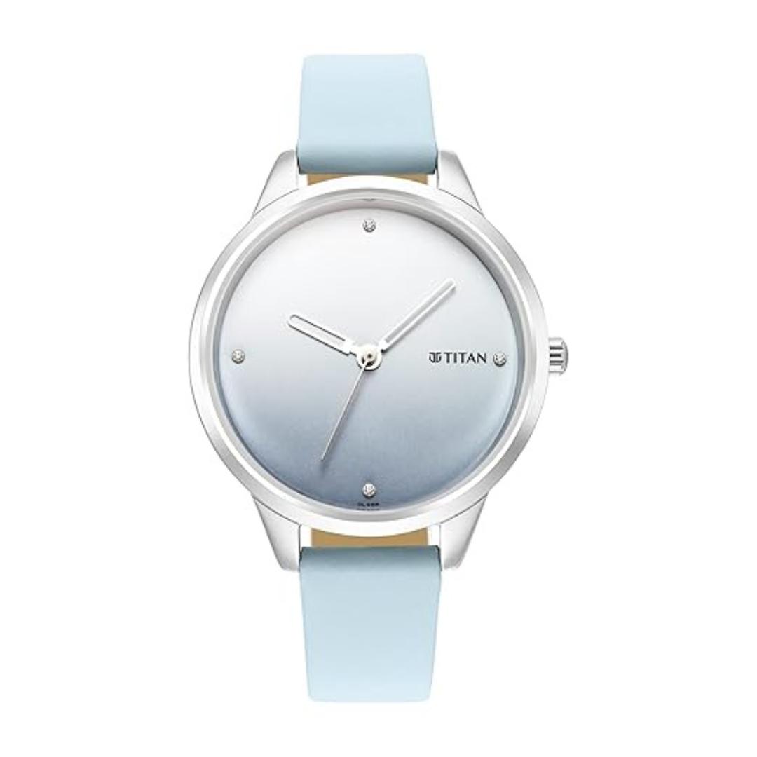 Titan Pastel Dreams Blue Dial Blue Leather Strap Watch