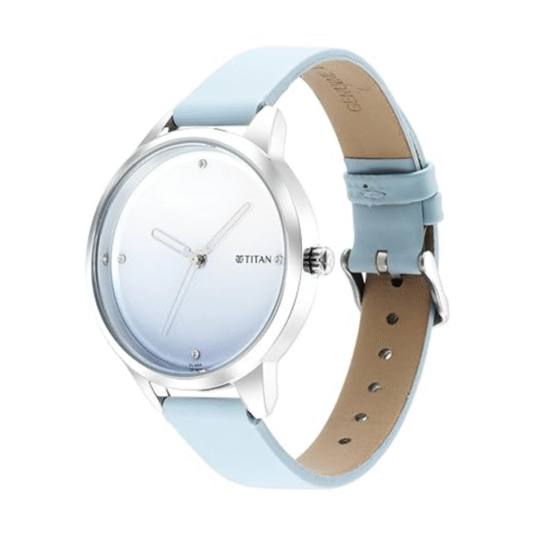 Titan Pastel Dreams Blue Dial Blue Leather Strap Watch - Image 2