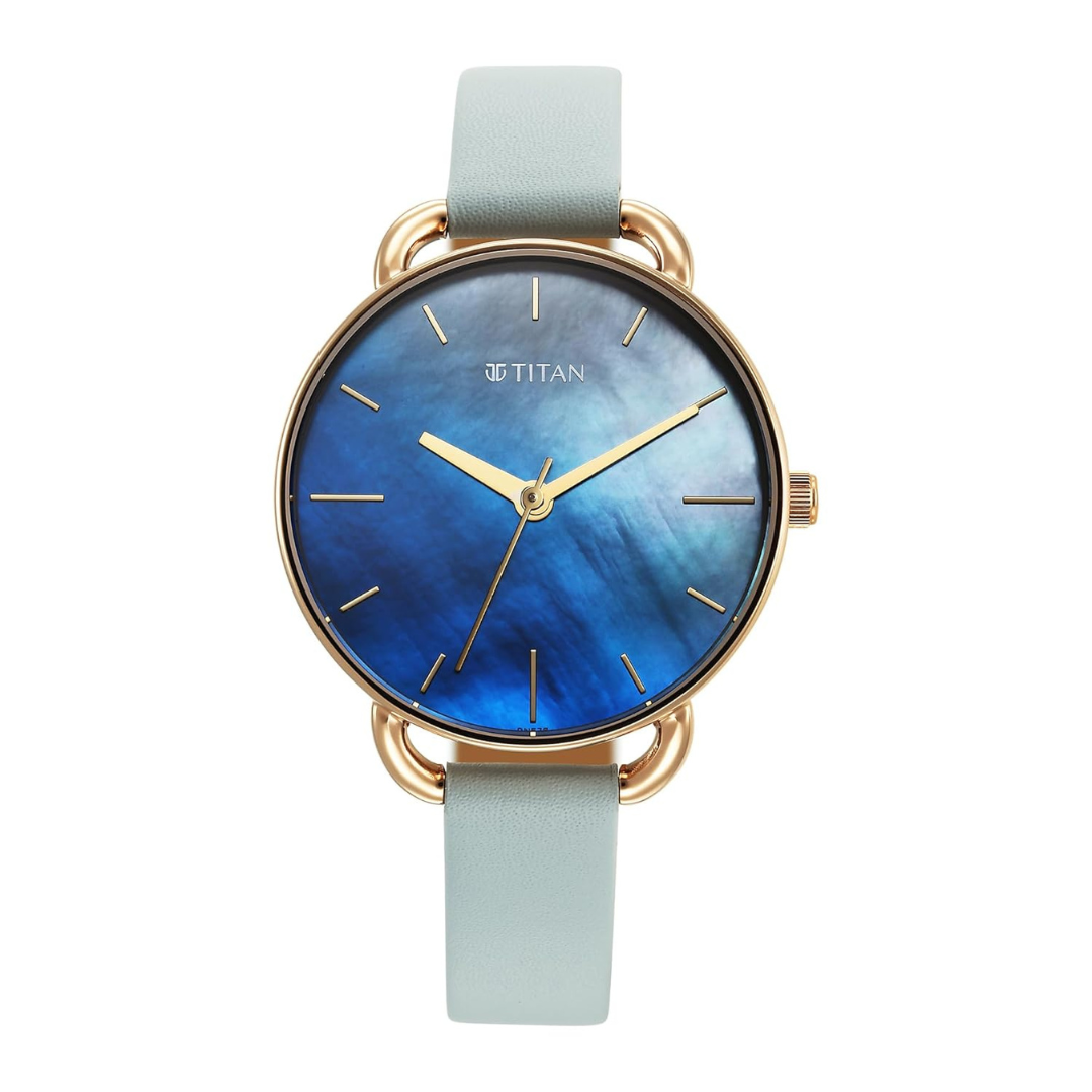 Titan Purple Secluded Ladies Leather Strap Watch