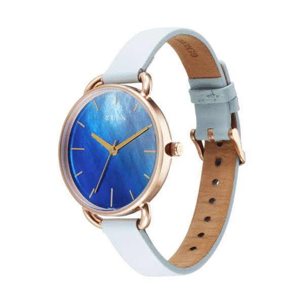 Titan Purple Secluded Ladies Leather Strap Watch - Image 2