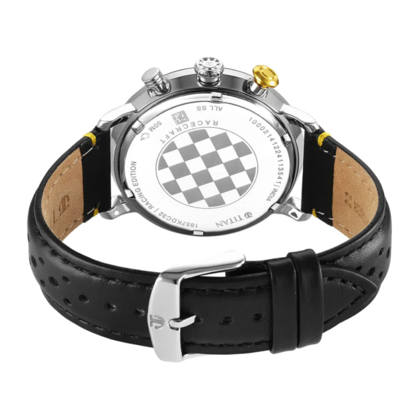 Titan Race Craft Black & Red Dial Leather Strap Chronograph Watch for Men - Image 4