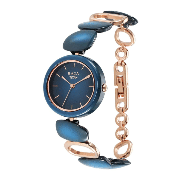 Titan Raga Ceramics Blue Dial Metal Strap Watch - Image 2
