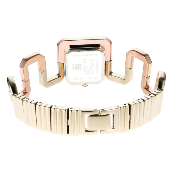Titan Raga Delight Rose Gold Dial Stainless Steel Strap Watch for Women - Image 4