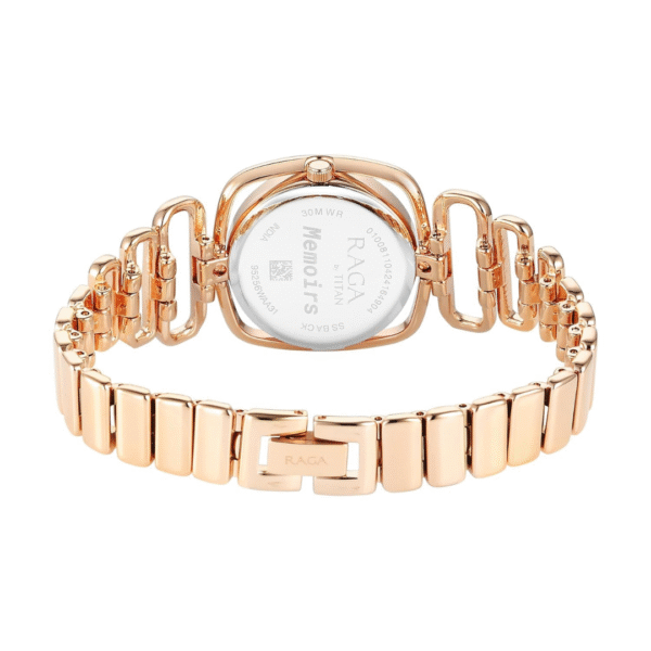 Titan Raga Memoirs Quartz Analog Mother of Pearl Dial With Rose Gold Color Metal Strap Watch For Women - Image 4