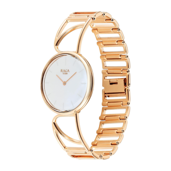 Titan Raga Power Pearls Quartz Analog Mother Of Pearl Dial Metal Strap Watch for Women - Image 2
