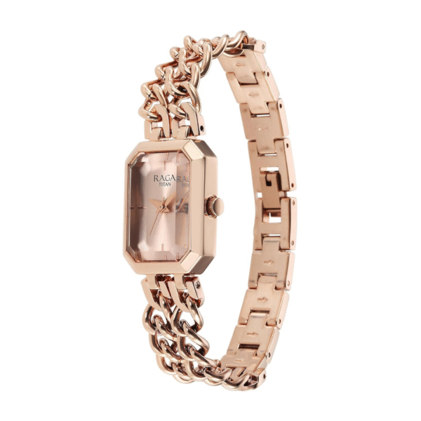 Titan Raga Showstopper Quartz Analog Rose Gold Dial Metal Strap Watch for Women - Image 2