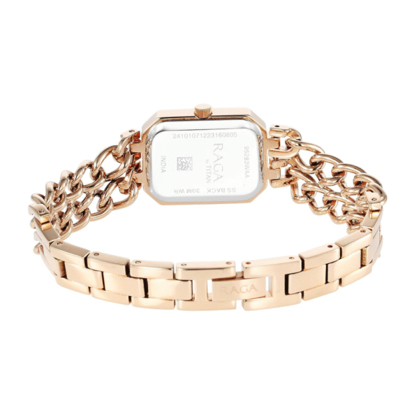Titan Raga Showstopper Quartz Analog Rose Gold Dial Metal Strap Watch for Women - Image 4