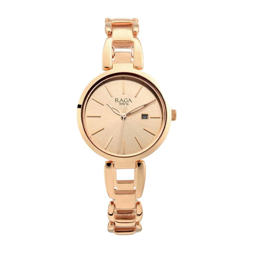 Titan Raga Viva Rose Gold Dial Analog Watch for Women