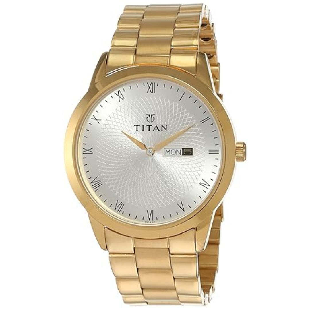 Titan Regalia Silver White Dial Analog Watch for Men