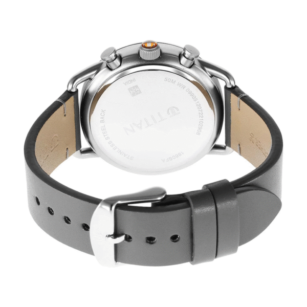 Titan Retro Cool Grey Dial Leather Strap Multifunction Watch for Men - Image 4