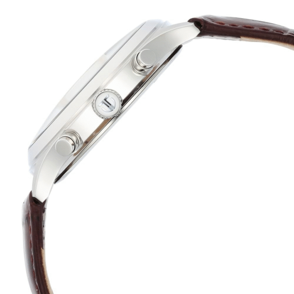 Titan Sapphire Silver White Dial Brown Leather Strap Watch for Men - Image 3