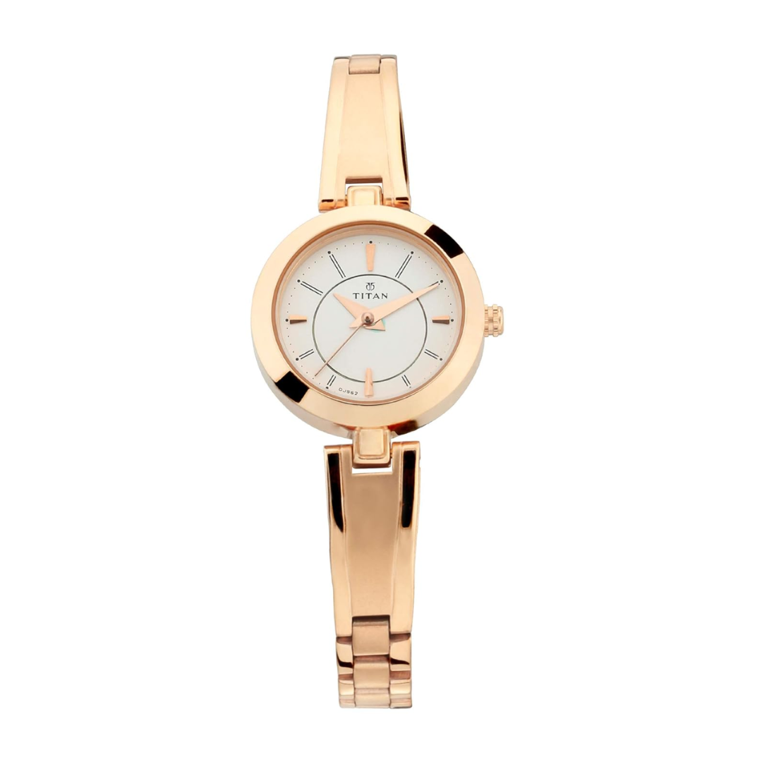 Titan Silver Dial Metal Strap Watch