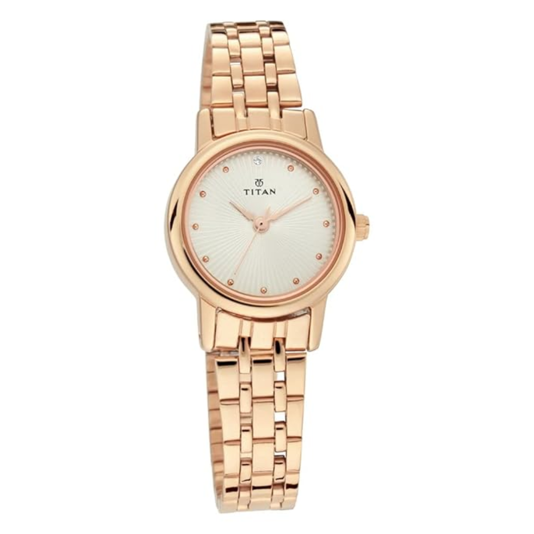 Titan Silver Dial Stainless Steel Watch