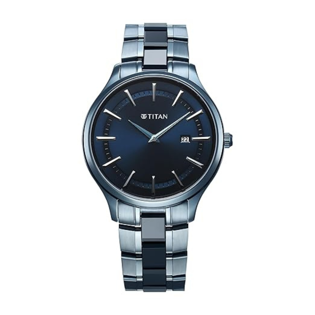 Titan Slim Ceramic Fusion Blue Dial Watch for Men